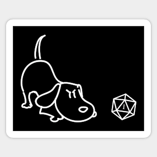 Polyhedral D20 Dice Critical Fail For Dog Lovers Sticker